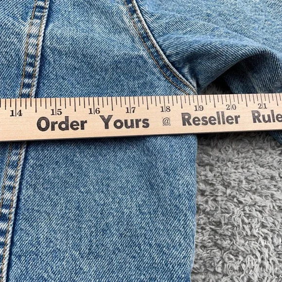 VINTAGE Levis Jacket Womens XL Blue Denim Trucker Type III Made in USA Bomber - Picture 12 of 16